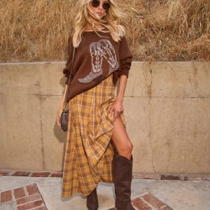 Faylen Plaid Maxi Skirt