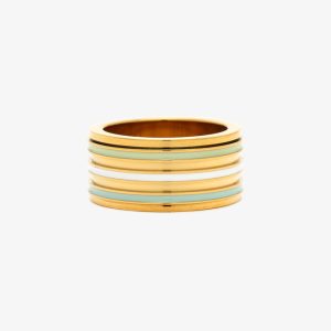 Wide Enamel Stripe Fidget Ring