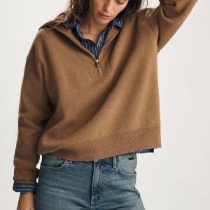 HALF ZIP SWEATER IN KELP