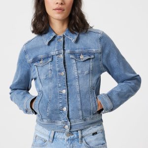 CECILIA DENIM JACKET IN LIGHT BRUSHED FLEX BLUE