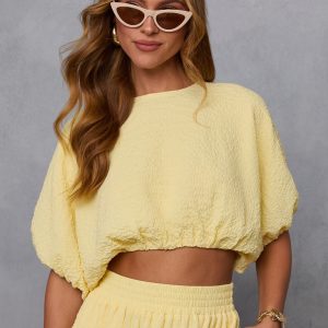 Liena Gauze Cropped Top
