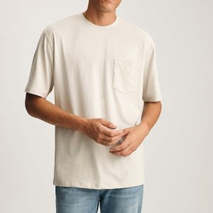 SLUB POCKET T-SHIRT IN PELICAN
