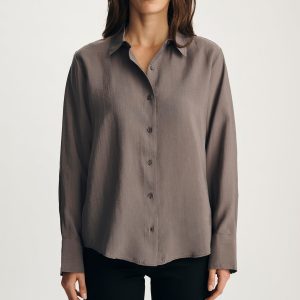 LUXE TOUCH TENCEL™ BUTTON-UP SHIRT IN TORNADO