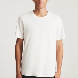 SHORT SLEEVE CREW NECK T-SHIRT IN ANTIQUE WHITE
