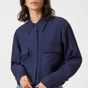 DOUBLE POCKET LONG SLEEVE SHIRT IN NAVAL ACADEMY