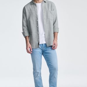 MARCUS SLIM STRAIGHT LEG IN AQUA BLUE FEATHER BLUE