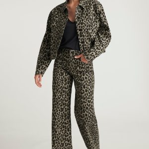 SABRINA WIDE LEG IN GREEN LEO DENIM