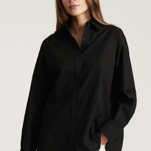 LONG SLEEVE BUTTON-UP SHIRT IN BLACK