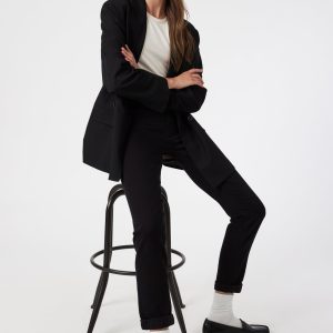 KATHLEEN SLIM BOYFRIEND IN BLACK FEATHER BLUE