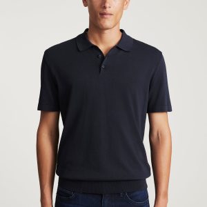 EDITION SHORT SLEEVE POLO SWEATER IN TOTAL ECLIPSE