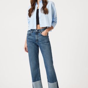 SAVANNAH CUFFED STRAIGHT LEG IN SHADED CLASSIC BLUE